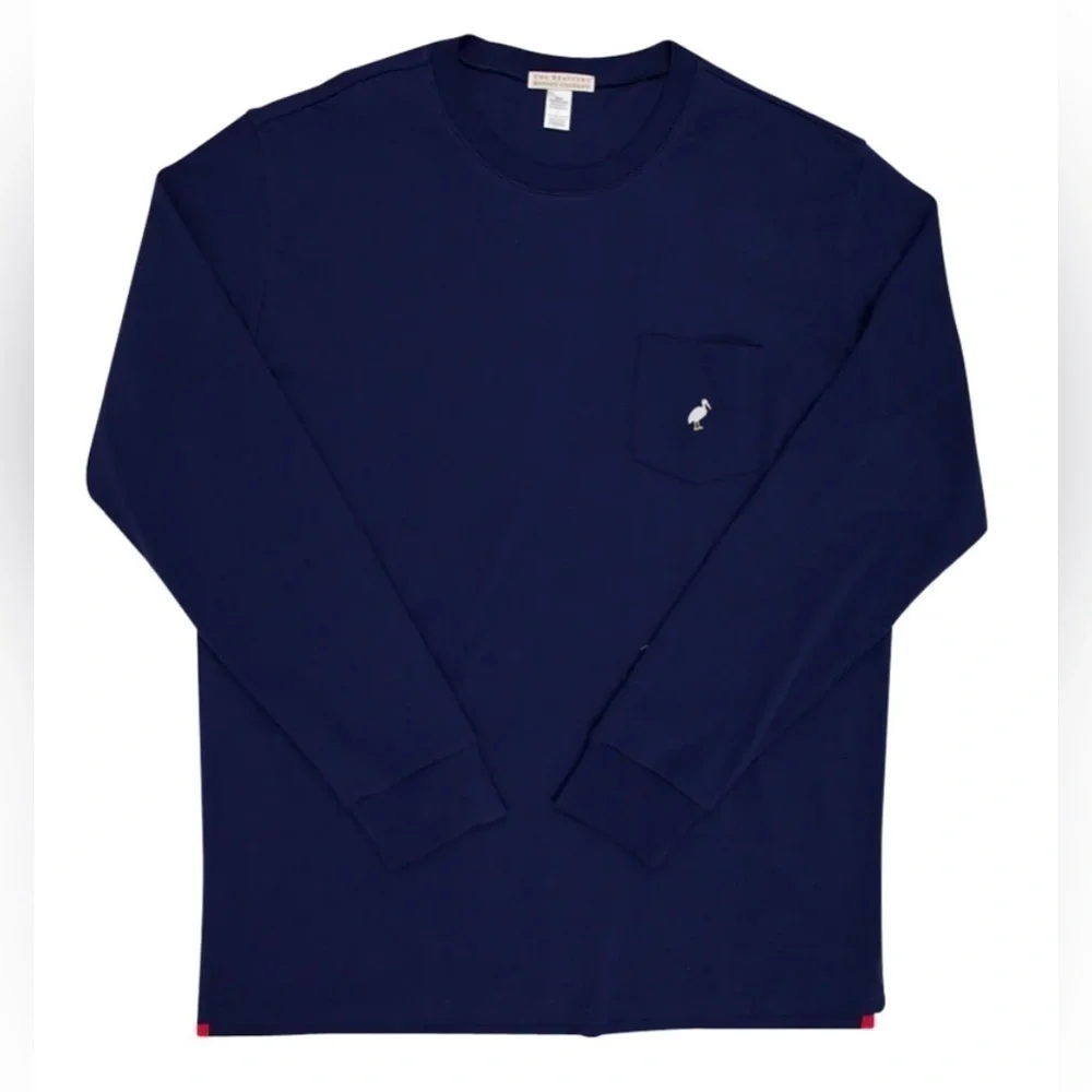 NWT TBBC Men’s L/S Nantucket Navy Carter Crewneck Stork Shirt - Picture 1 of 3